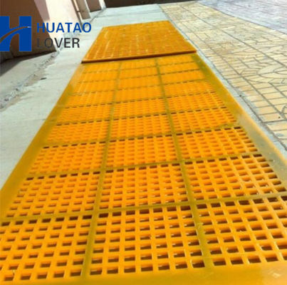 Yellow Modular 40mm Thickness PU Screen Mat for Stone Screening with Polyurethane Material