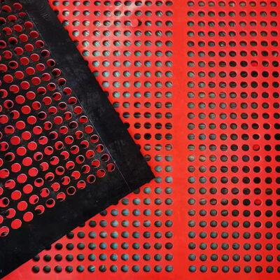 1.25m Wear-Resistant Rubber Screen Panel with 4-12mm Round Holes