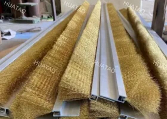 فرشاة تنظيف حزام الصلب المضغوطة باستمرار ، خيط نايلون عالي درجة الحرارة ، طول مخصص لخط لوحة الخشب